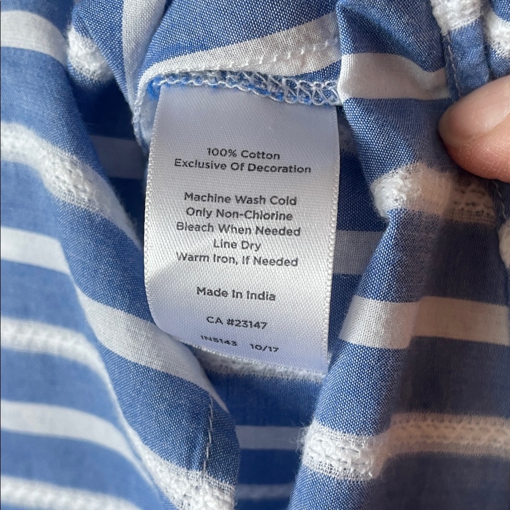 Talbots Blue and White Striped Button-Up Top - Picture 5 of 5